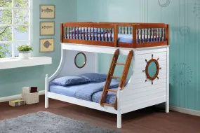 80 X 58 X 69 Twin Over Full Oak And White Bunk Bed