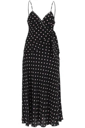 Alessandra Rich polka dot slip dress with studs and rhinestones