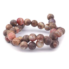 Ancient Cellar Red Agate 10mm Matte Round - 15-16 Inch