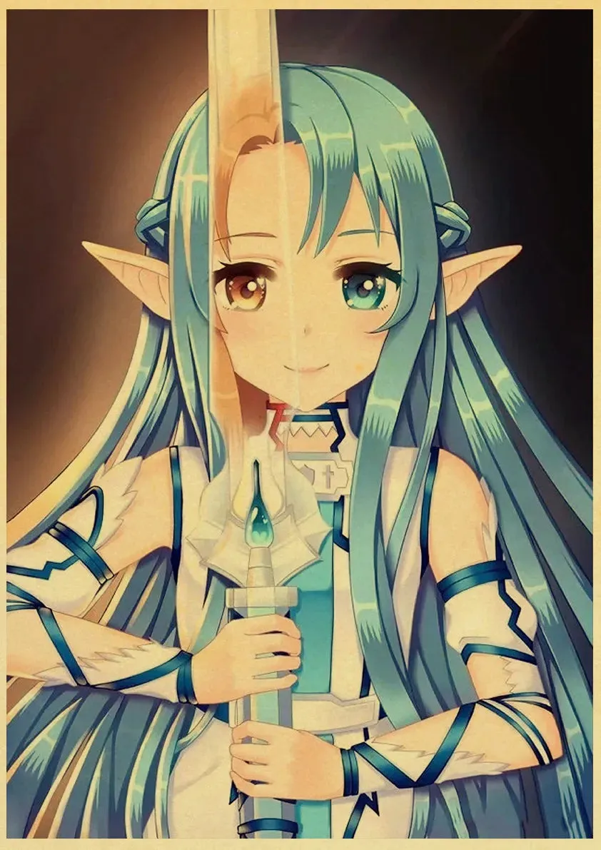 Anime Sword Art Online SAO Good Quality Painting Coated Poster White Paper For Home Bar Wall Decor