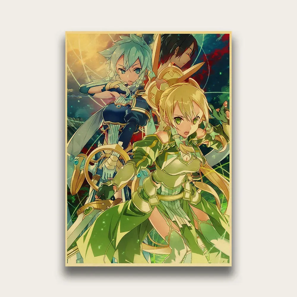 Anime Sword Art Online SAO Good Quality Painting Coated Poster White Paper For Home Bar Wall Decor