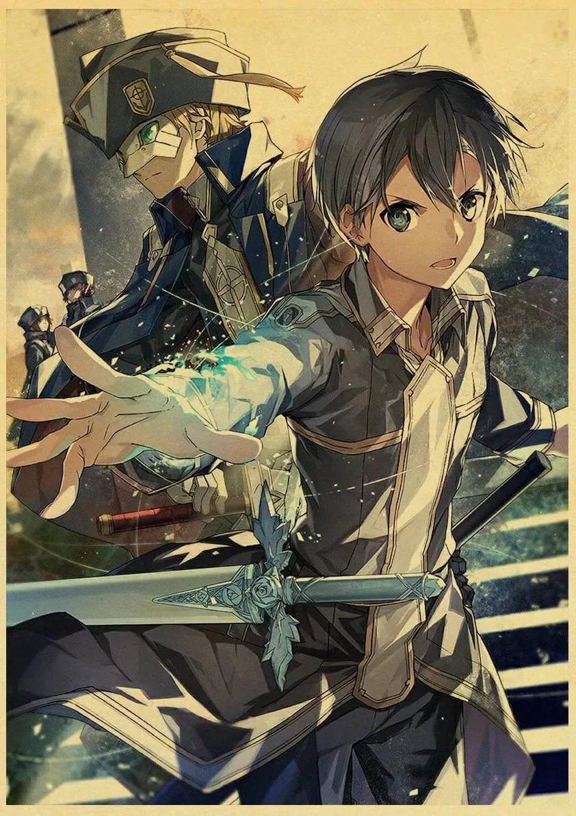 Anime Sword Art Online SAO Good Quality Painting Coated Poster White Paper For Home Bar Wall Decor