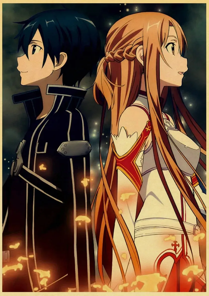 Anime Sword Art Online SAO Good Quality Painting Coated Poster White Paper For Home Bar Wall Decor