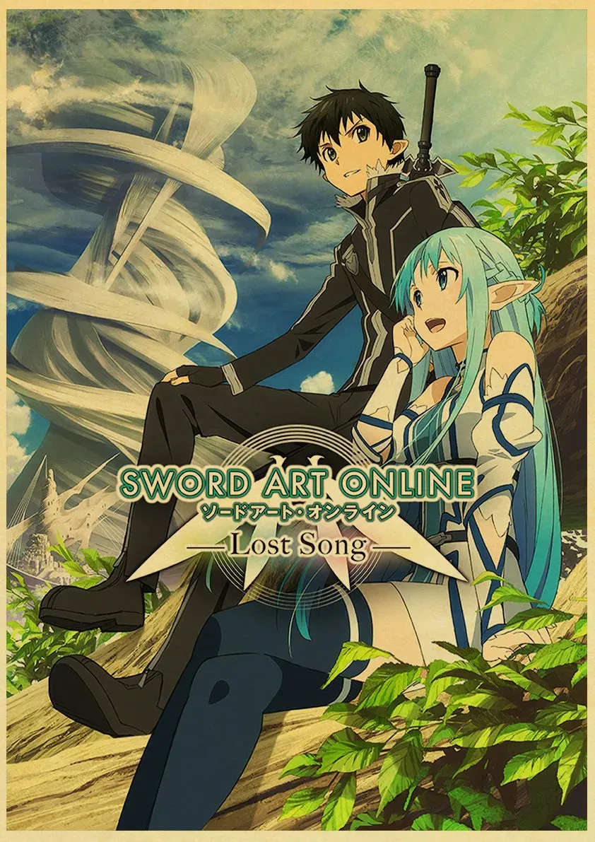 Anime Sword Art Online SAO Good Quality Painting Coated Poster White Paper For Home Bar Wall Decor