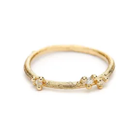 Asymmetric Diamond Encrusted Band - Small