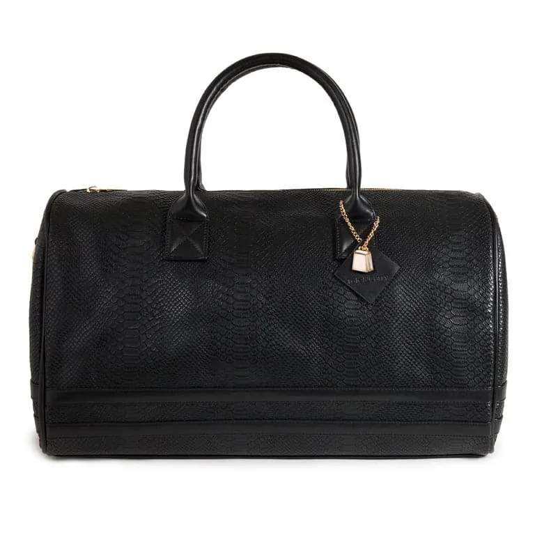 Black Apollo 1 Faux Snakeskin Travel Set