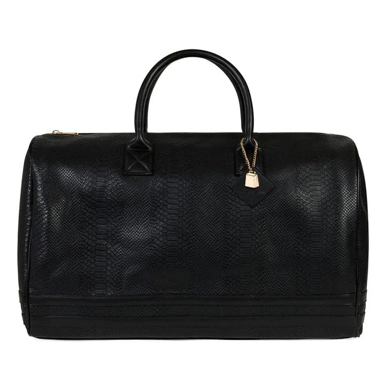 Black Apollo 1 Faux Snakeskin Travel Set