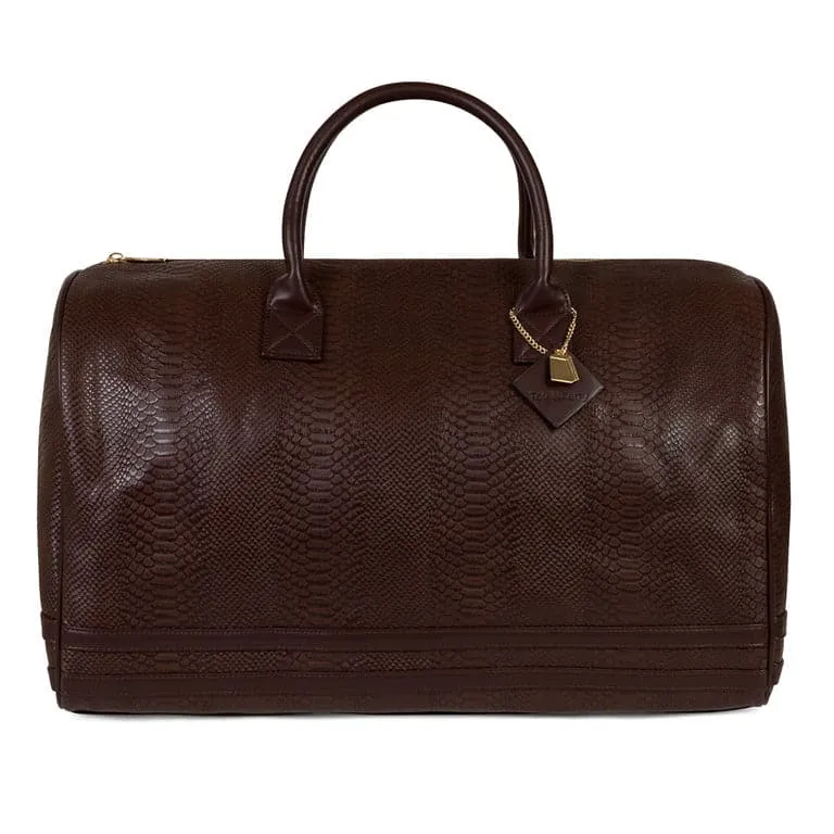 Chocolate Apollo 1 Faux Snakeskin Travel Set