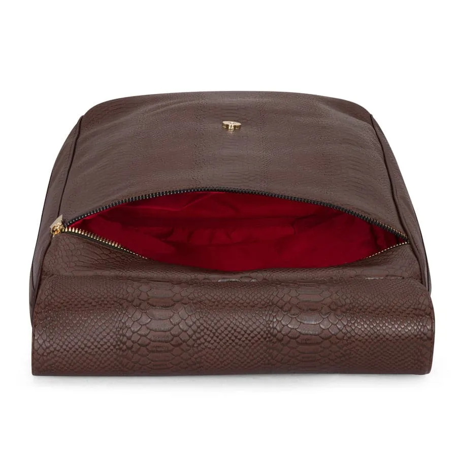 Chocolate Apollo 1 Faux Snakeskin Travel Set