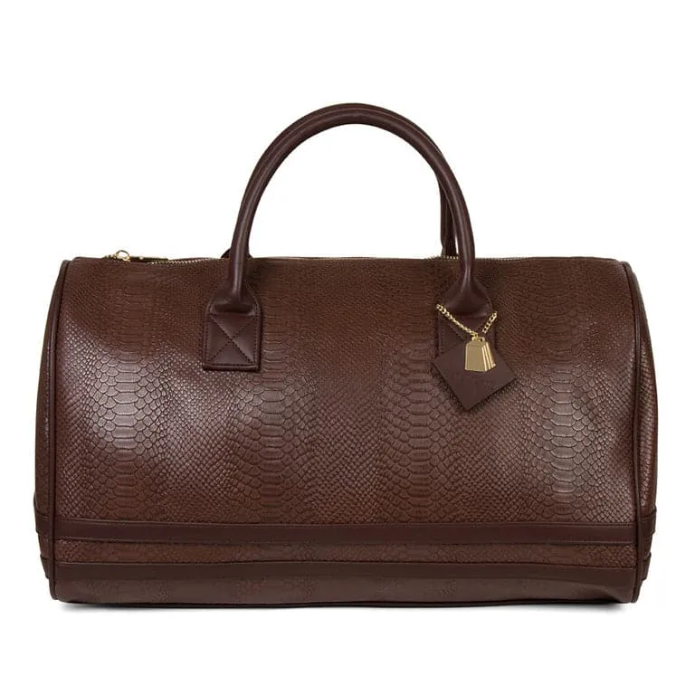 Chocolate Apollo 1 Faux Snakeskin Travel Set