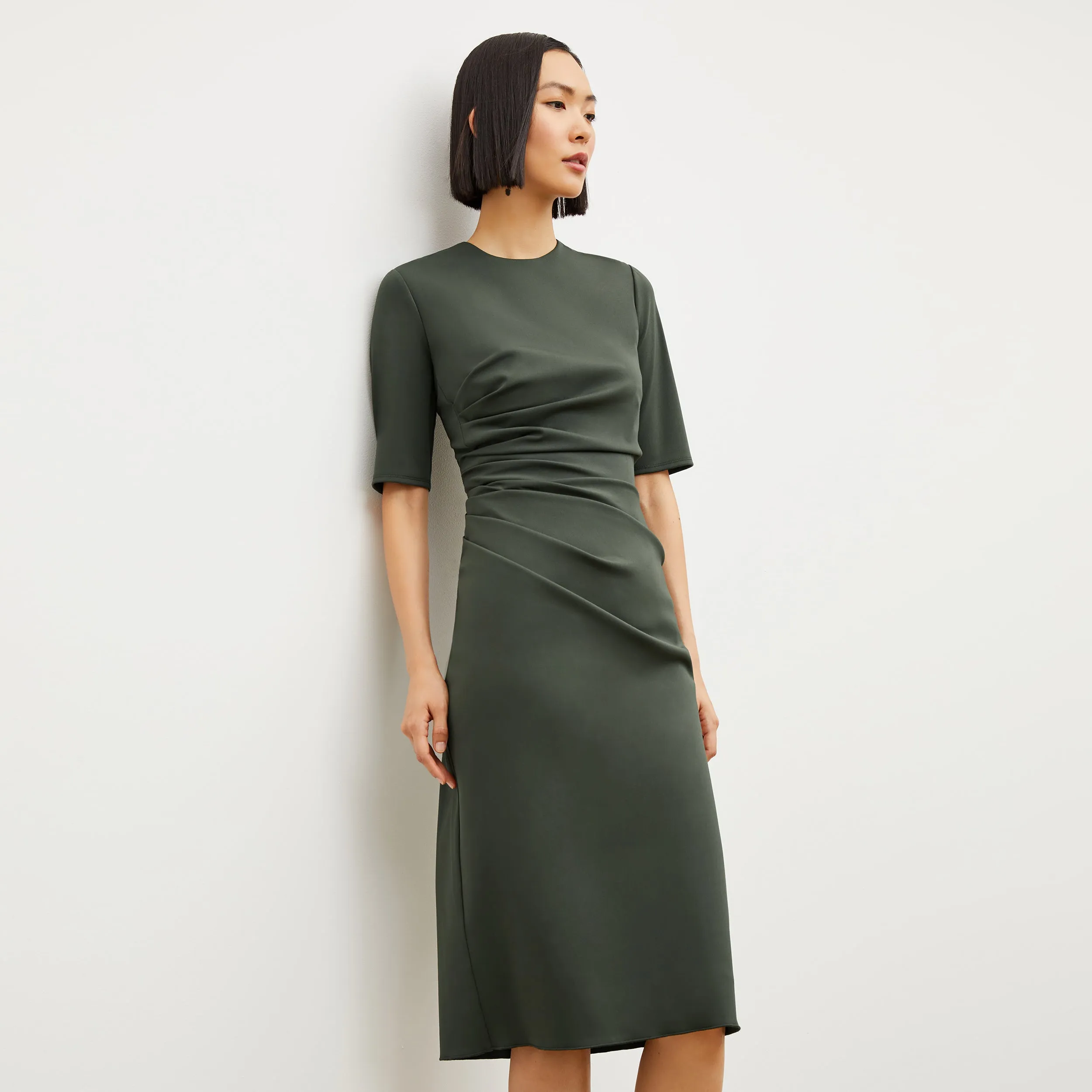 Ciela Dress - Stretch Crepe :: Dark Aloe