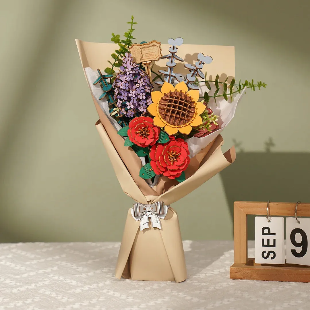 DIY Flower Bouquet Wooden Floral Jigsaw