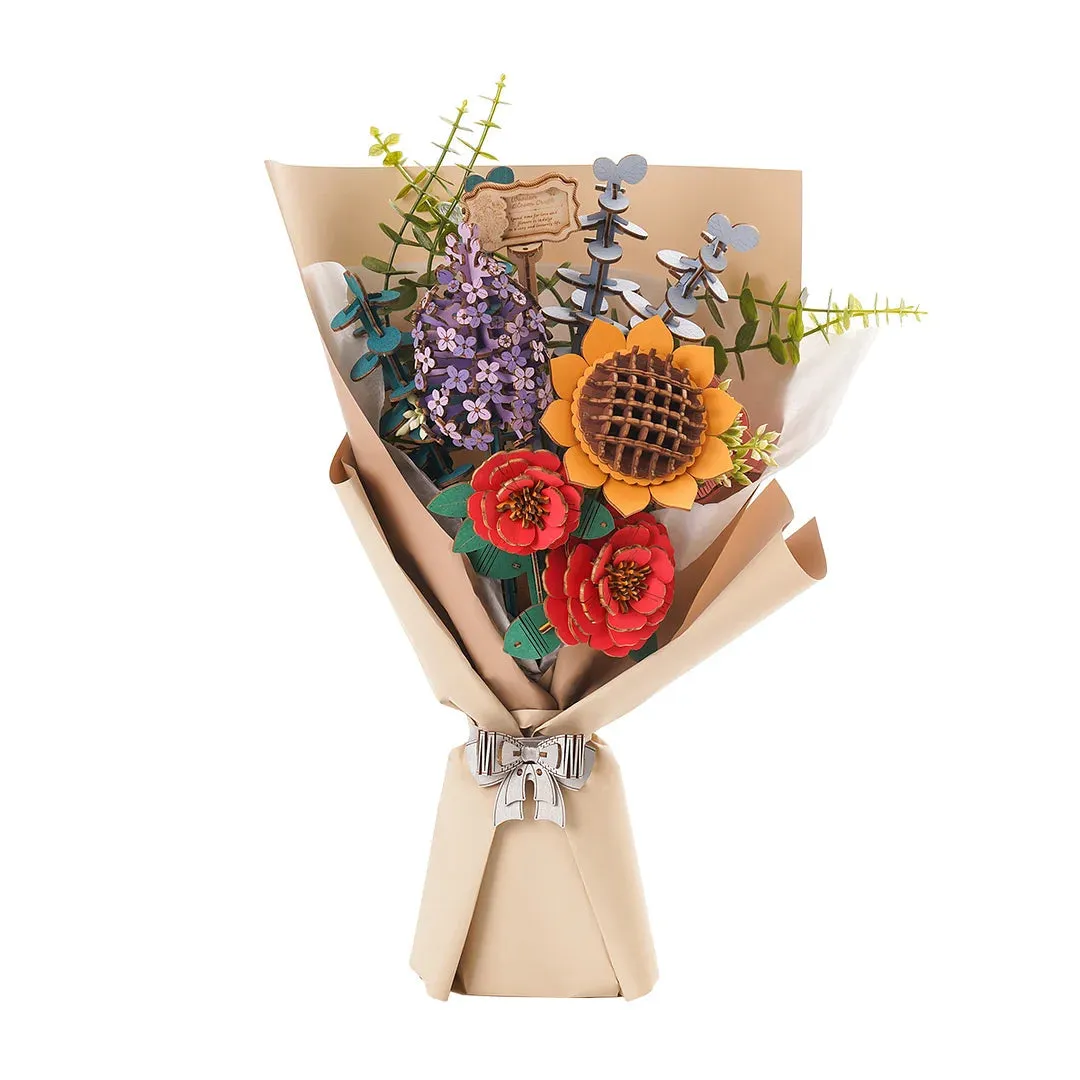 DIY Flower Bouquet Wooden Floral Jigsaw