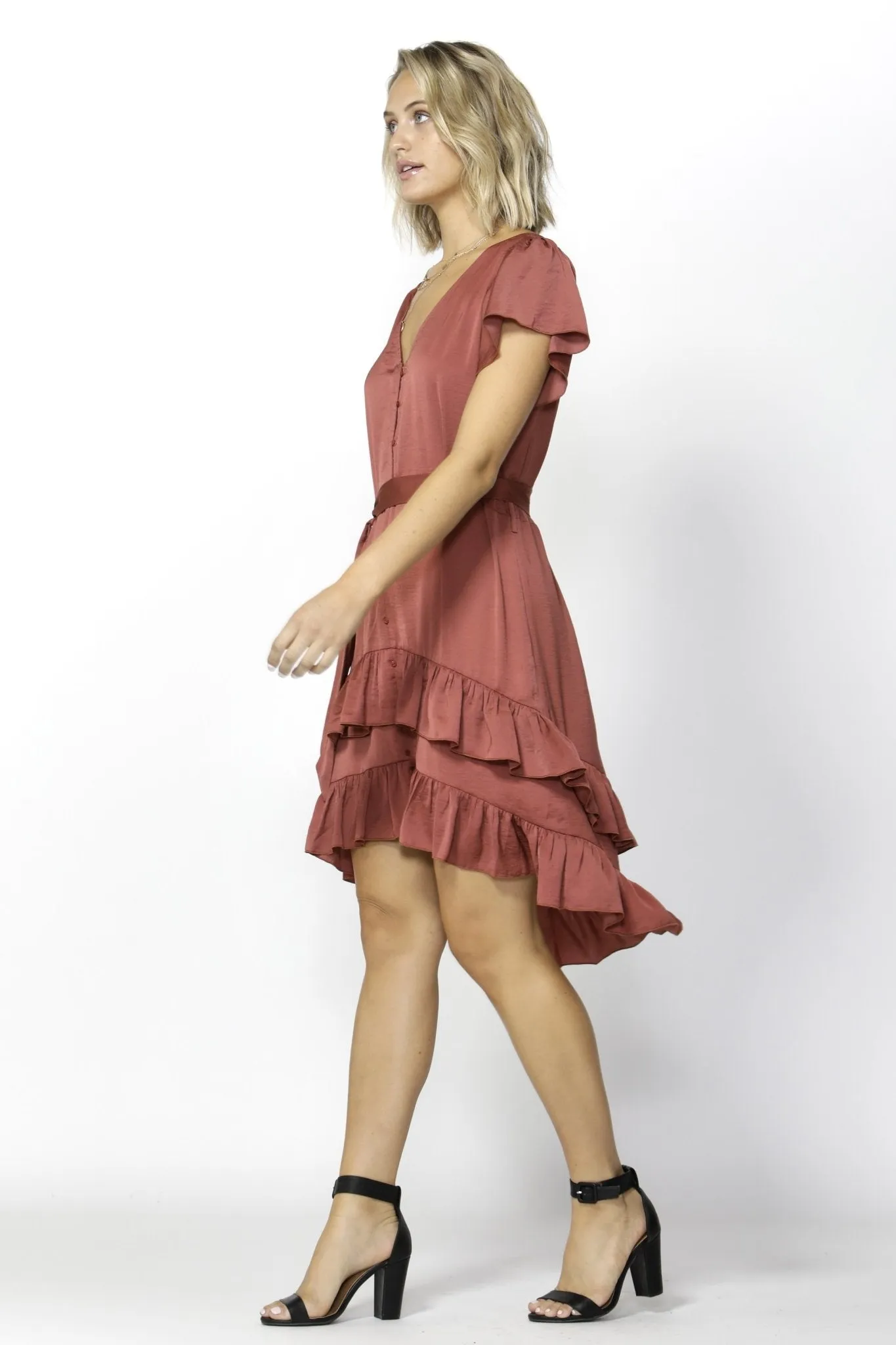 Fate   Becker Seven Seas Ruffles Dress in Sangria