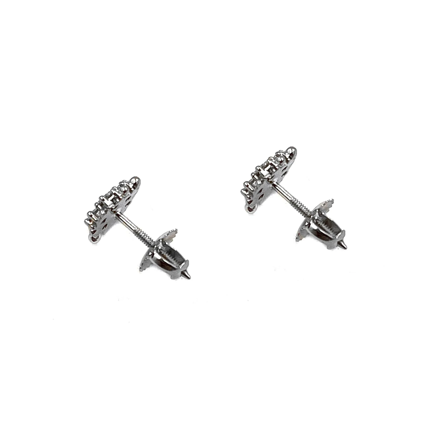 Fereastra Screw Back Studs, White Gold