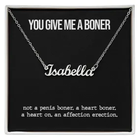 Funny Boner Personalized Name Necklace (Secret Edition)