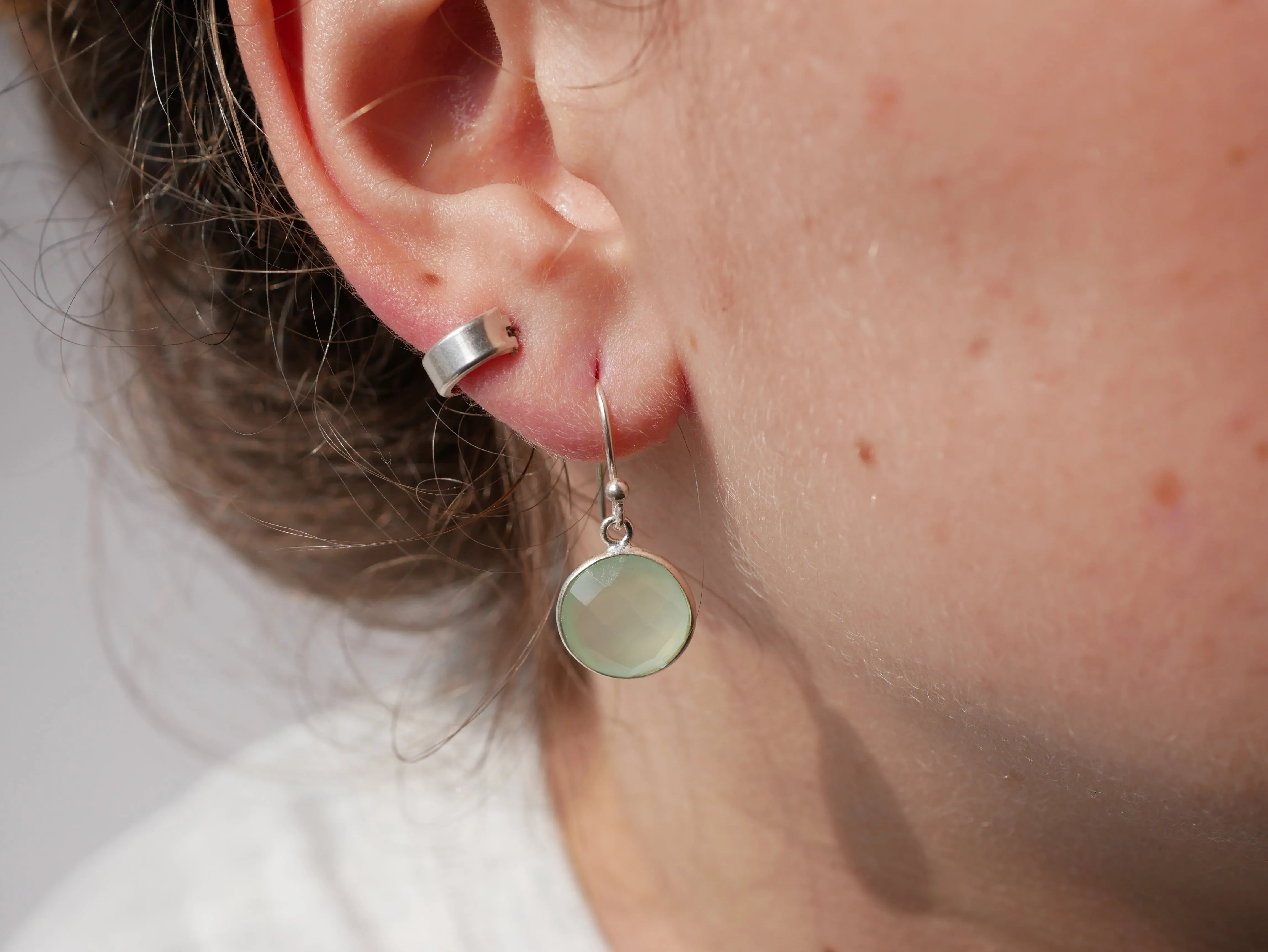 Green Chalcedony Adora Earrings - Round