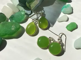 Green Chalcedony Akoni Earrings - Round / Teardrop