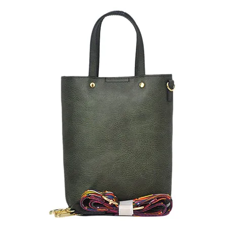 Green Faux Leather NGIL Bucket Handbag