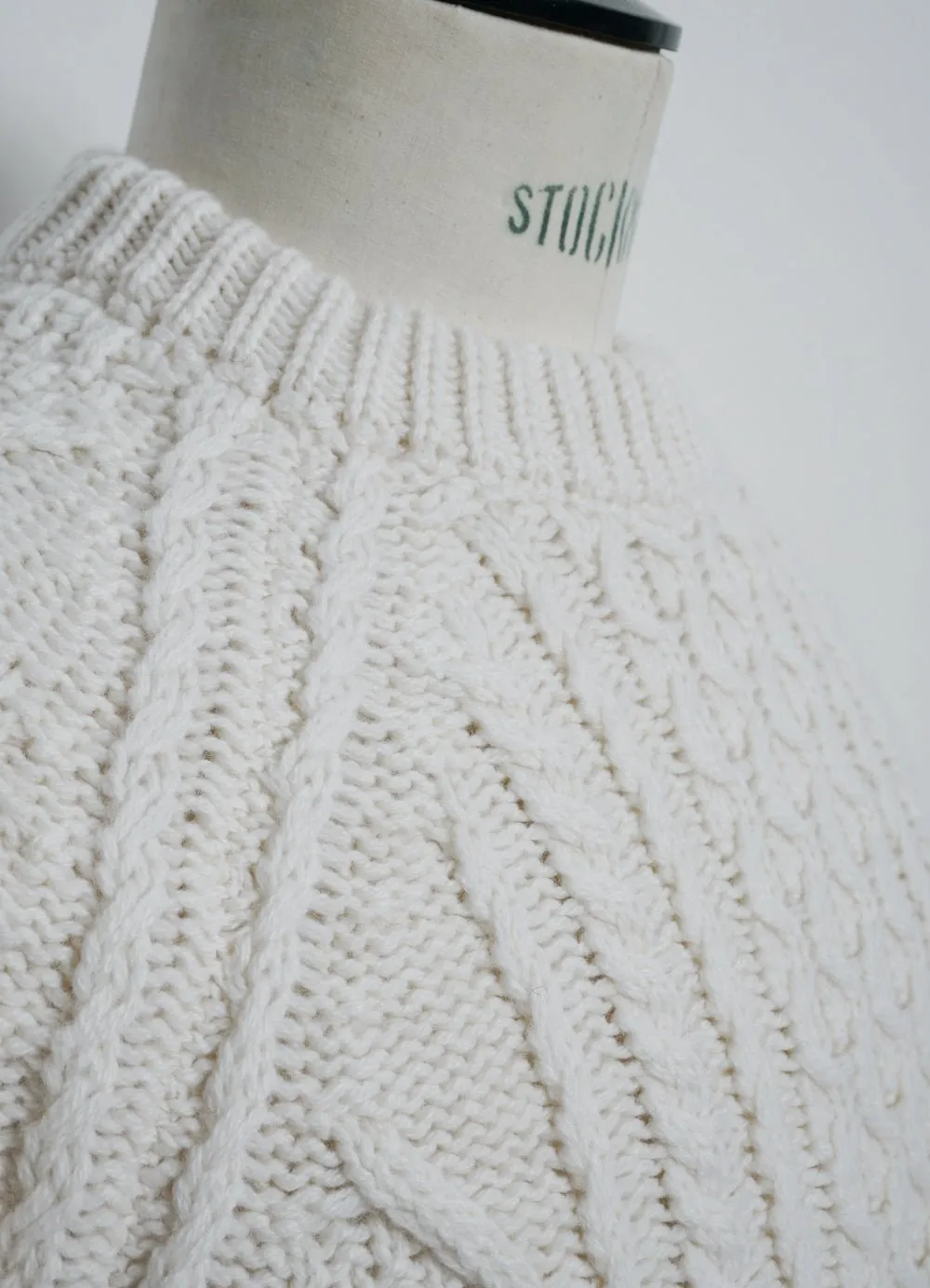 G.R.P x CASA ISAAC | Cable Knit Crew Neck | Ecru