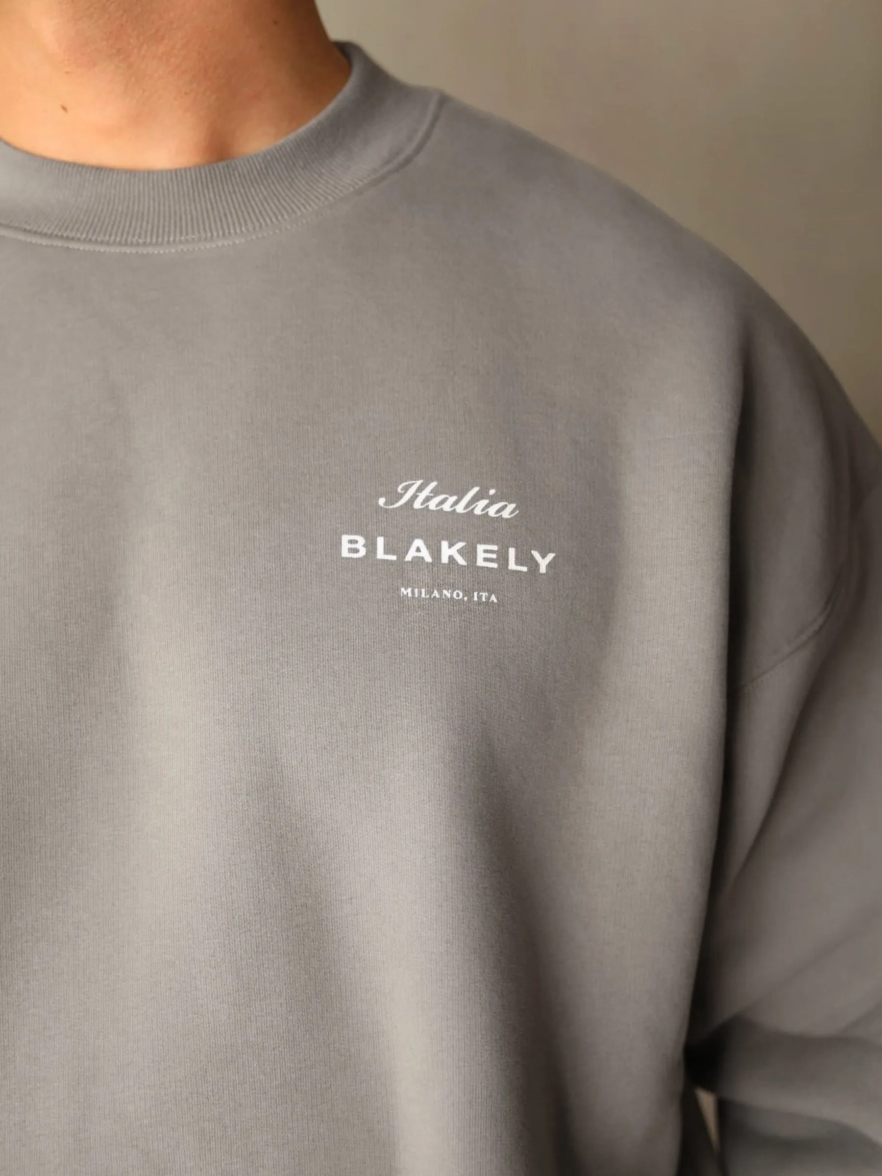 Italia Relaxed Jumper - Stone Grey