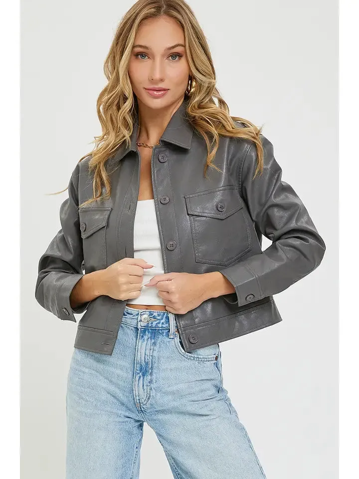 Jen Faux Leather Jacket