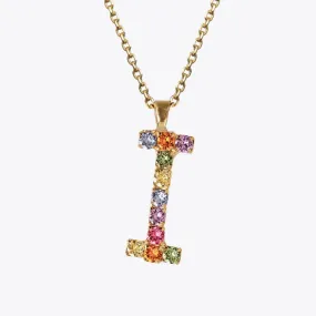 Letter Necklace I / Rainbow Combo