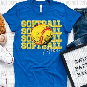 Softball Faux Glitter Stack Mimi - PNG