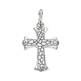 SS PEBBLE DESIGN CROSS PENDANT