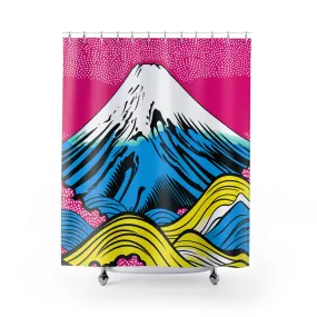 Stunning Mt Fuji Pop Art Shower Curtain - Enhance Your Bathroom Décor 002