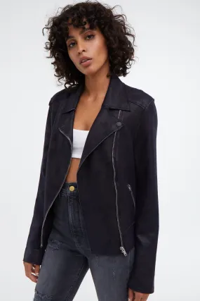 Tabitha Vegan Suede Moto Jacket