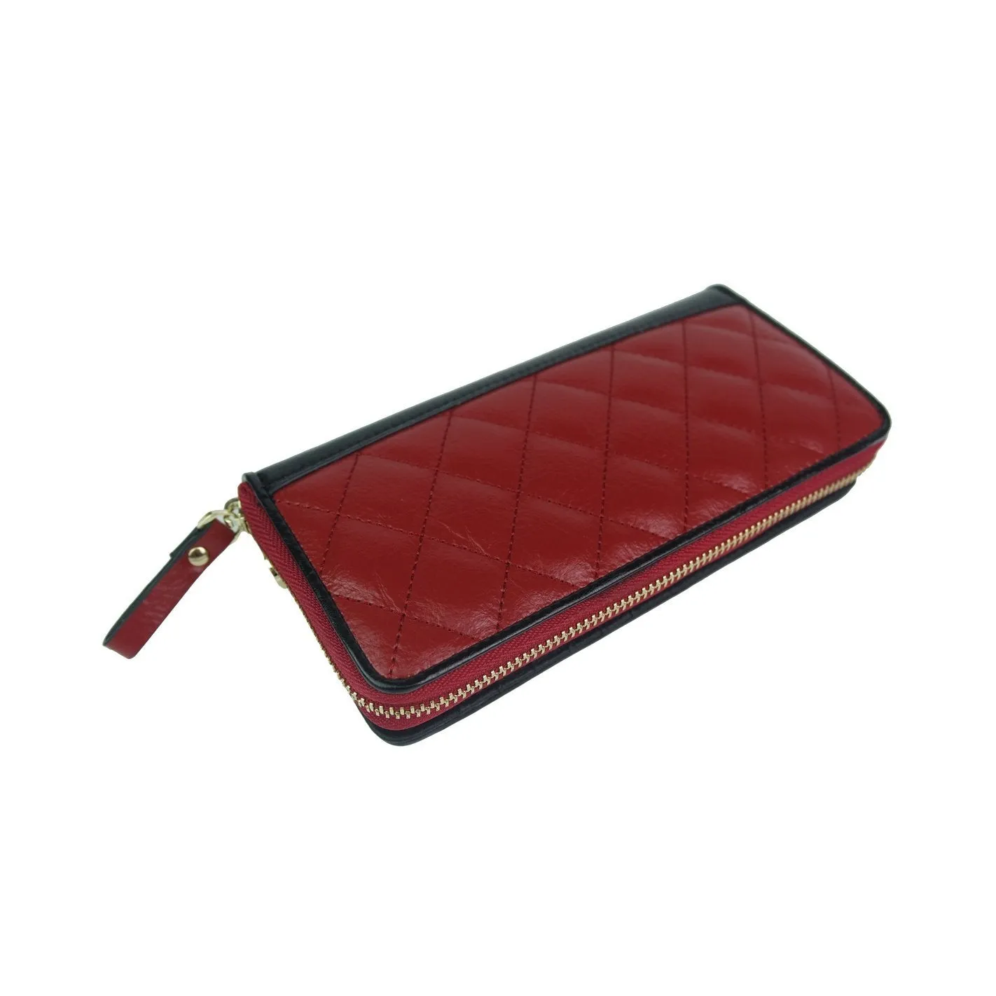 Women's cowhide leather wallet/purse Diamond design long version